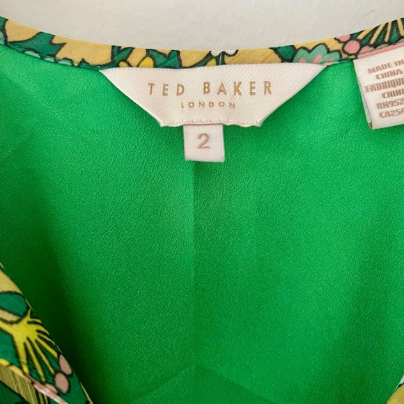 Ted Baker Green Puff Sleeve Midi Dress - Picture 7 of 7